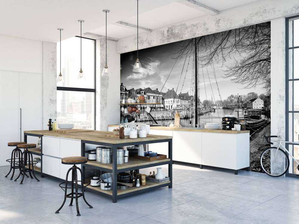 Zabytkowe statki towarowe zacumowane w Dokkum Friesland 